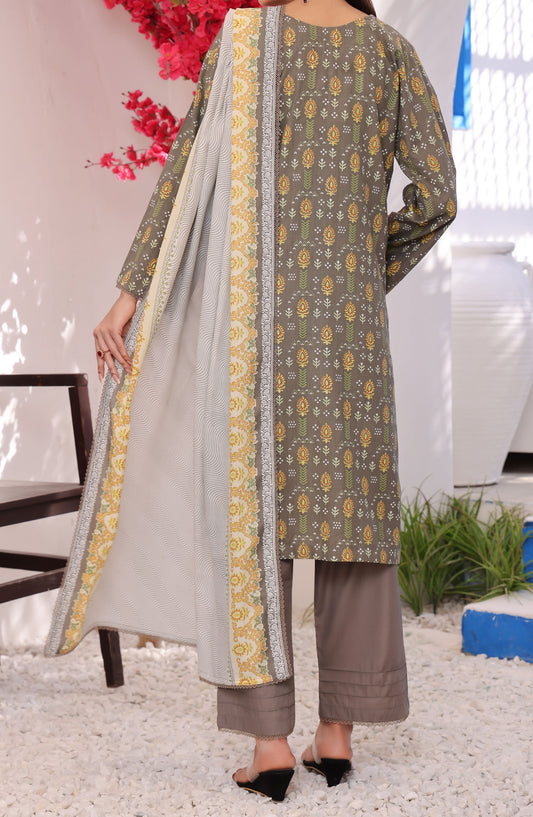 Amna Khadija Printed Wrinkle Free Unstitched 3 Piece Suit - 1156-C - AK25WFV26 - Grey - Casual Collection