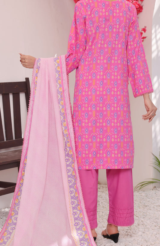Amna Khadija Printed Wrinkle Free Unstitched 3 Piece Suit - 1156-D - AK25WFV26 - Pink - Casual Collection