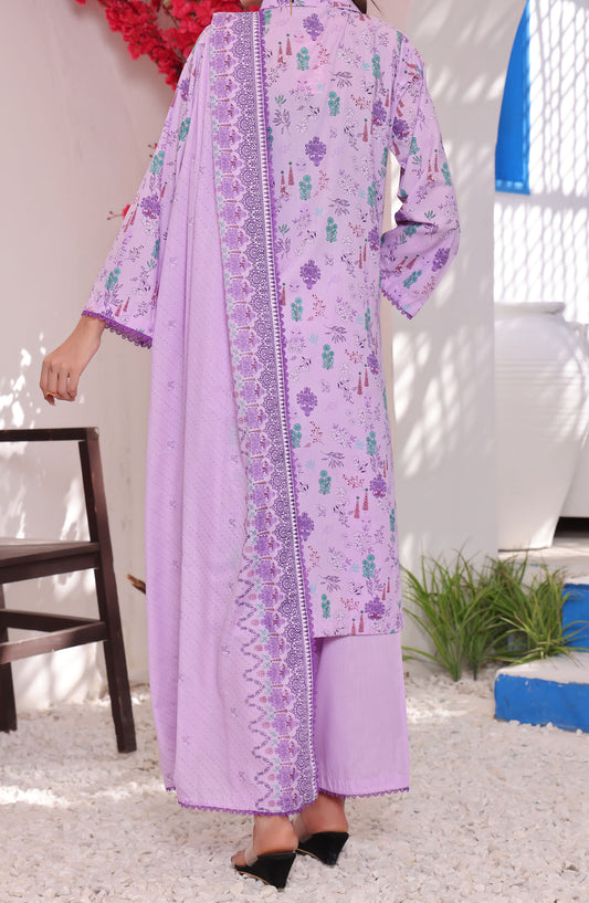 Amna Khadija Printed Wrinkle Free Unstitched 3 Piece Suit - 1157-C - AK25WFV26 - Purple - Casual Collection