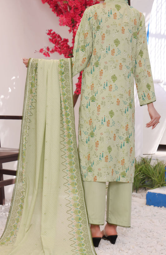 Amna Khadija Printed Wrinkle Free Unstitched 3 Piece Suit - 1157-D - AK25WFV26 - Green - Casual Collection