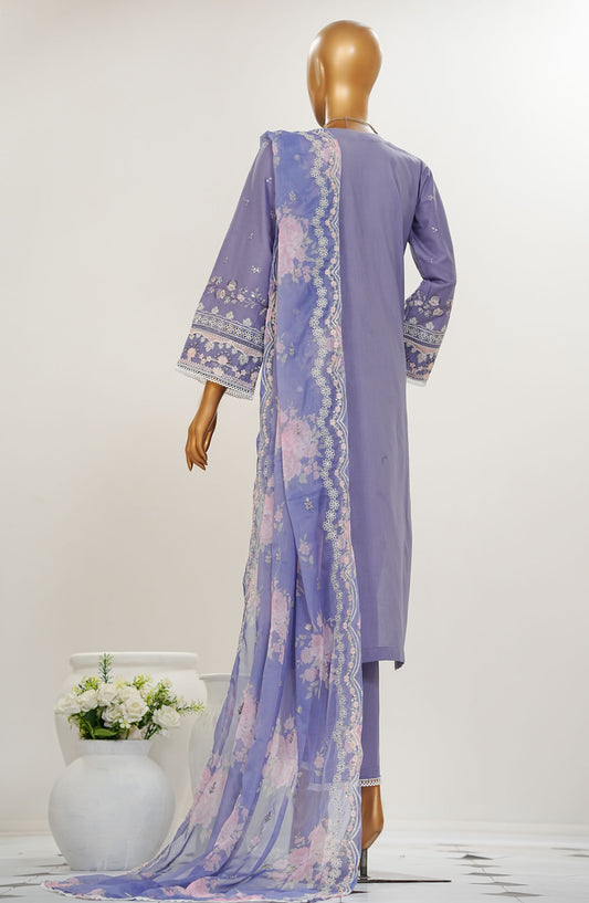 Durnaz by Amna Khadija Embroidered Jacquard Lawn Stitched 3 Piece Suit - AM25DRN - Rang e Haya - Blue - Festive Collection