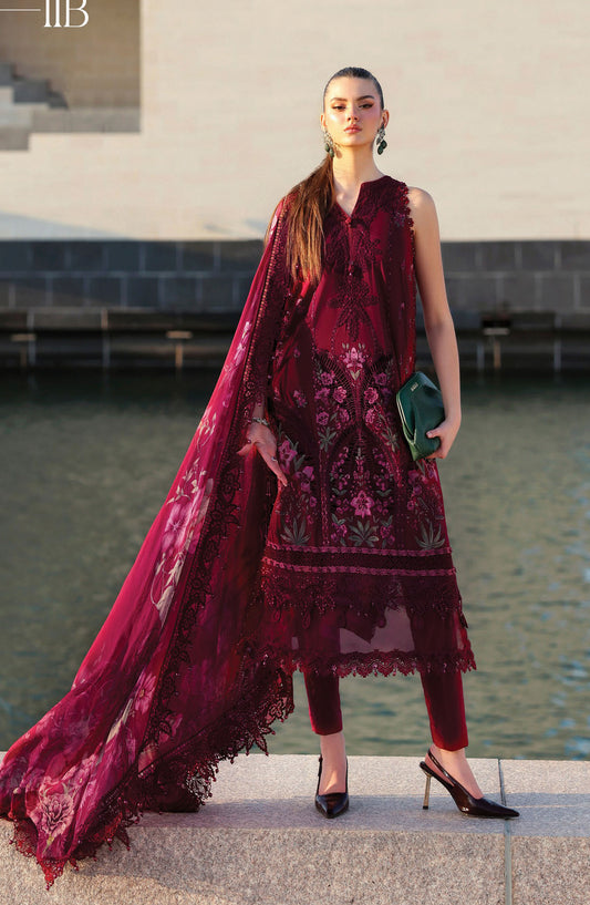 Maria B Luxury Embroidered Lawn Unstitched 3 Piece Suit - 11B - MAB26LLW - Purple - Summer Collection