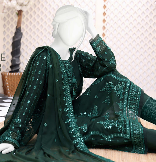 127 A GREEN HZ Formals Chiffon Embroidered RTW Vol 01