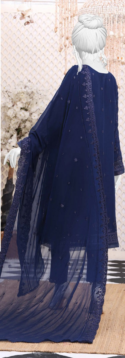 127 B NAVY HZ Formals Chiffon Embroidered RTW Vol 01