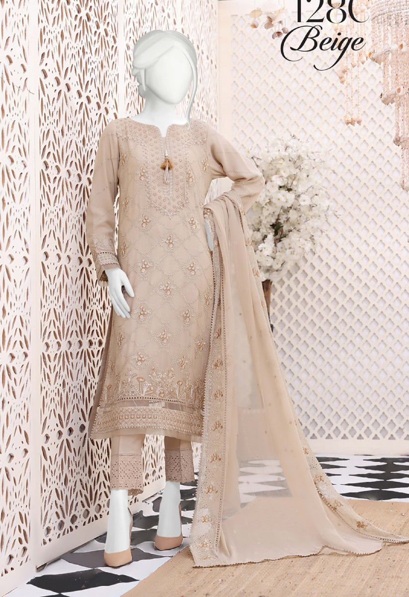 128 C BEIGE HZ Formals Chiffon Embroidered R8 A LILACW Vol 01