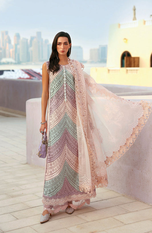 Maria B Luxury Embroidered Lawn Unstitched 3 Piece Suit - 12B - MAB26LLW - Pink - Summer Collection