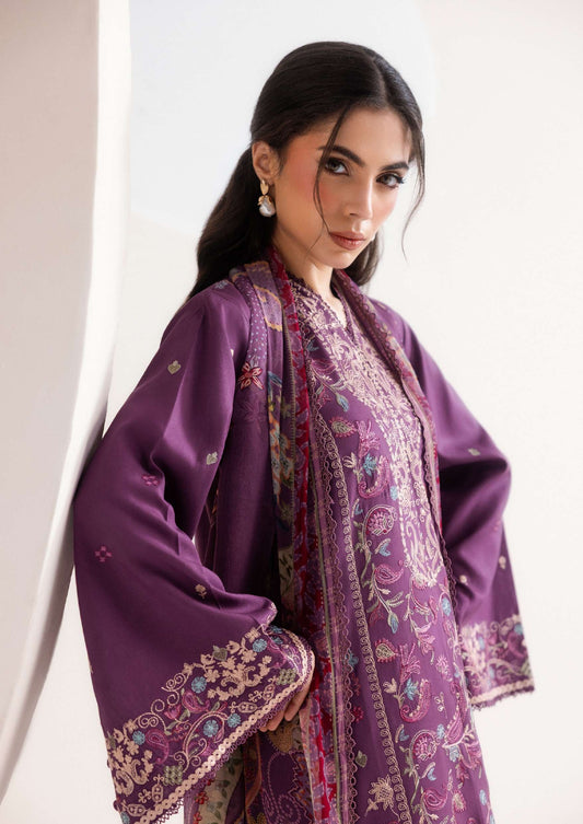 ZYNC By Florent at 3 Pcs Unstitched Dyed Viscose Embroidered Suit - ZFUDVE - D-FZ 08 A