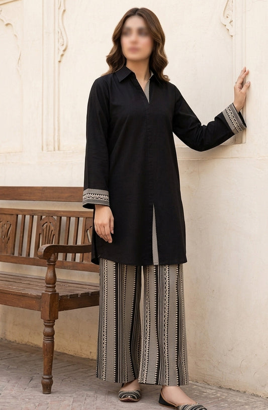 Amna Khadija Dastan Sunset Soiree Lawn Stitched 2 Piece Suit - AKPD-03 - AKP26TAAN - Black - Summer Collection