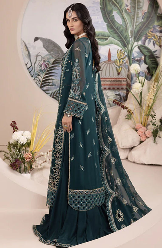 Aaraish by Diara Embroidered Chiffon Stitched 3 Piece Suit - SF-14 Zamurd - DC25AA - Green - Formal Collection