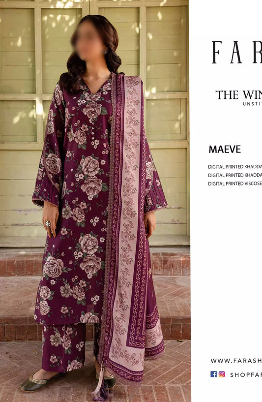 Farasha The Winter Whispers Unstitched Khaddar 2024 - 13 MAEVE