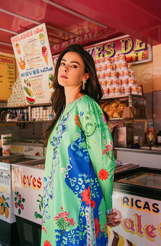 Hemline by Mushq Embroidered Lawn Unstitched 3 Piece Suit - Living Heart - MQ25LDHP - Green - Summer Collection