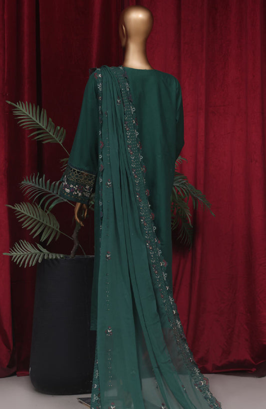 Bin Saeed Embroidered Cotton Stitched 3 Piece Suit - LF-36 - BS25PCV3 - Green - Summer Collection
