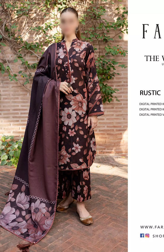 Farasha The Winter Whispers Unstitched Khaddar 2024 - 14 RUSTIC