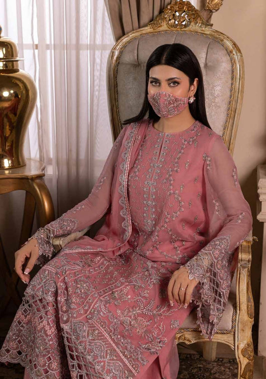 Kuch Khas By Flossie Chandani At Premium Chiffon 3pc Unstitched Suit - KKFCAK - D-02 - Light Pink