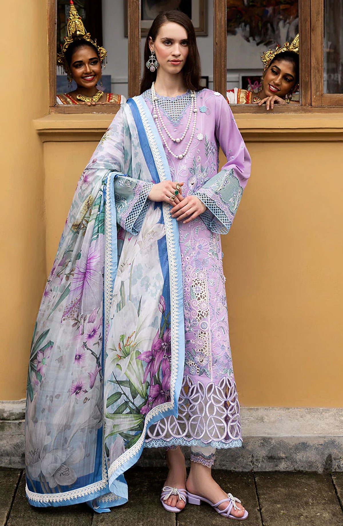 Manaram by Mushq Embroidered Lawn Unstitched 3 Piece Suit - Glowing Pulse - MQ25MLL - Purple - Summer Collection