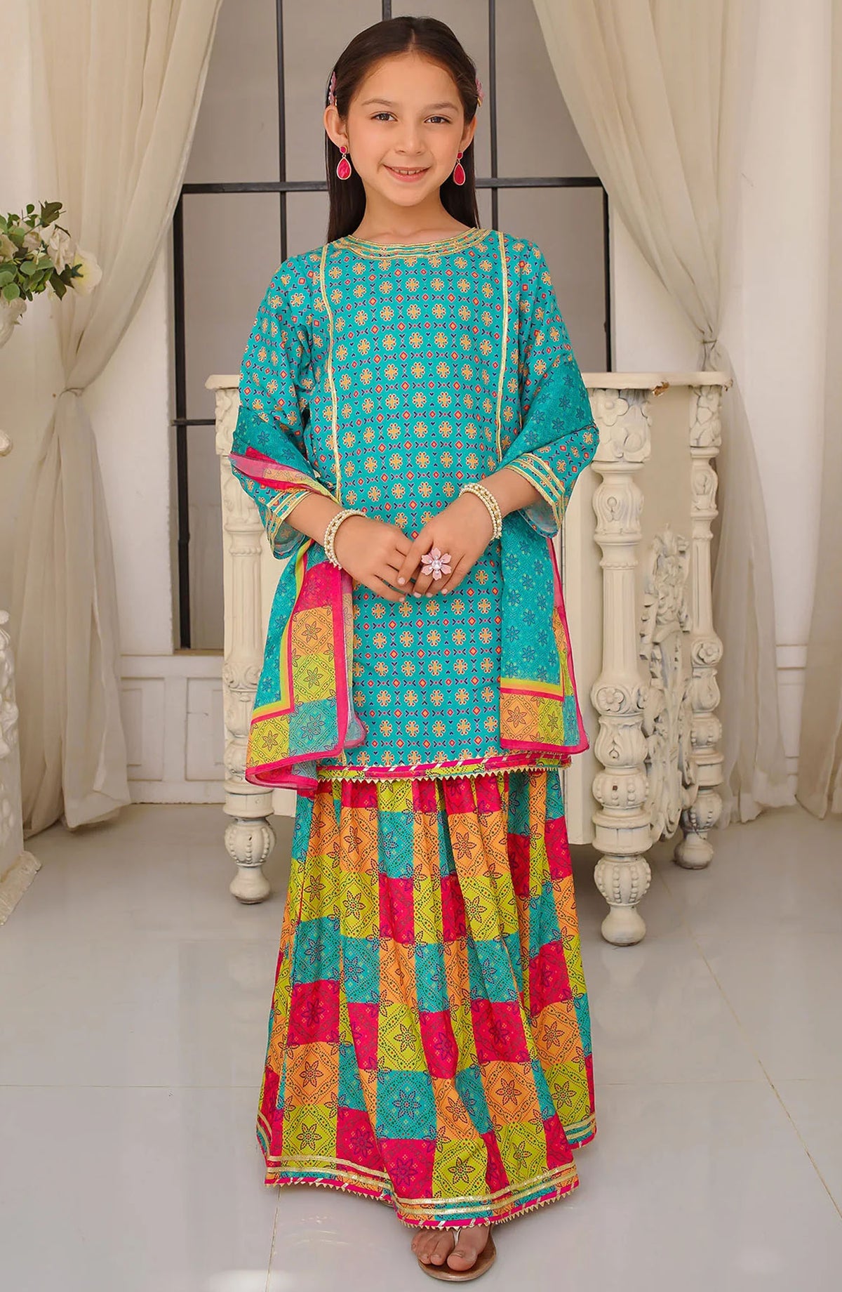 Swiss Lawn Digital Printed 3 Piece Suit - INDP-32 - OCH25TE - Blue - Casual Collection
