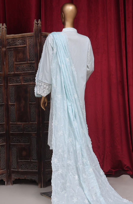 Bin Saeed Embroidered Cotton Stitched 3 Piece Suit - PC-28626 - BS25PCV3 - Blue - Summer Collection