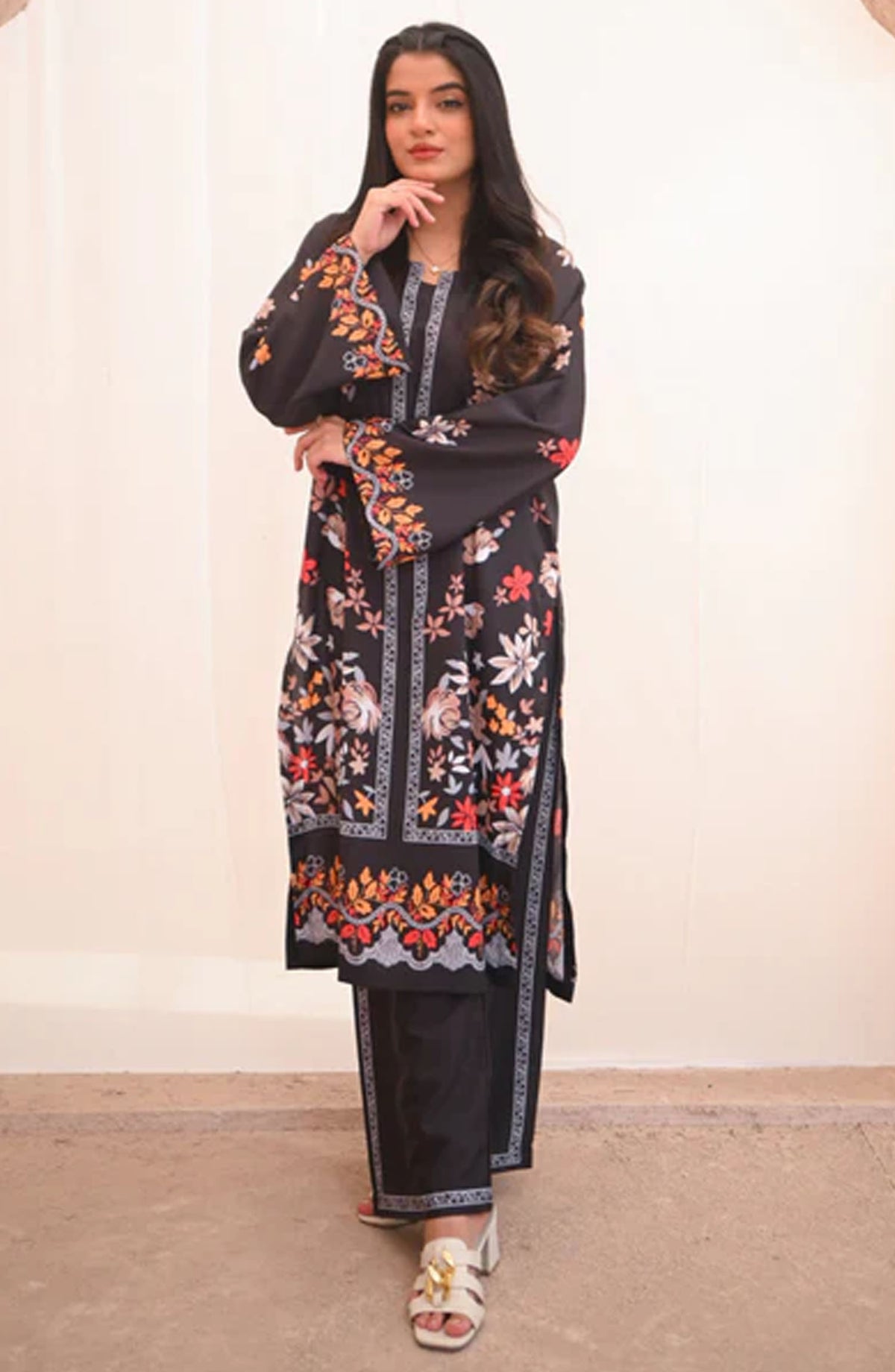 Zauk Casual Wrinke Free Crepe 2 Piece Suit - Karla - ZK25CC - Black - Casual Collection