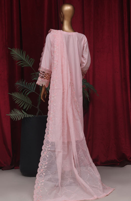 Bin Saeed Embroidered Cotton Stitched 3 Piece Suit - LF-43B - BS25PCV3 - Pink - Summer Collection