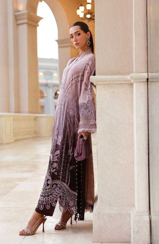 Maria B Luxury Embroidered Lawn Unstitched 3 Piece Suit - 1B - MAB26LLW - Purple - Summer Collection