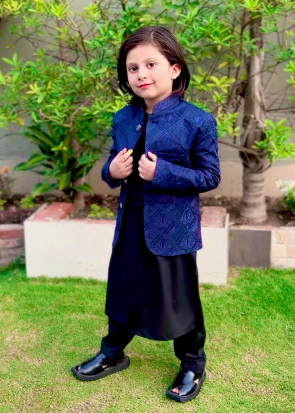 Royal blue Prince coat suit - P8