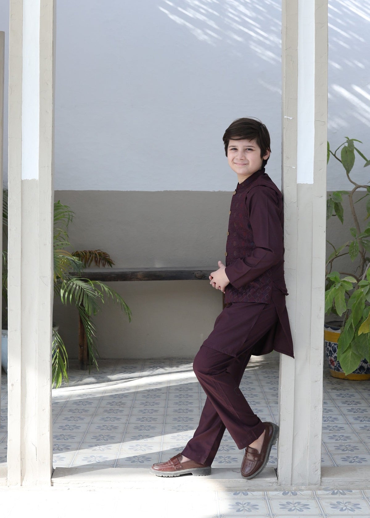 Purple Waistcoat Suit-AHW-033