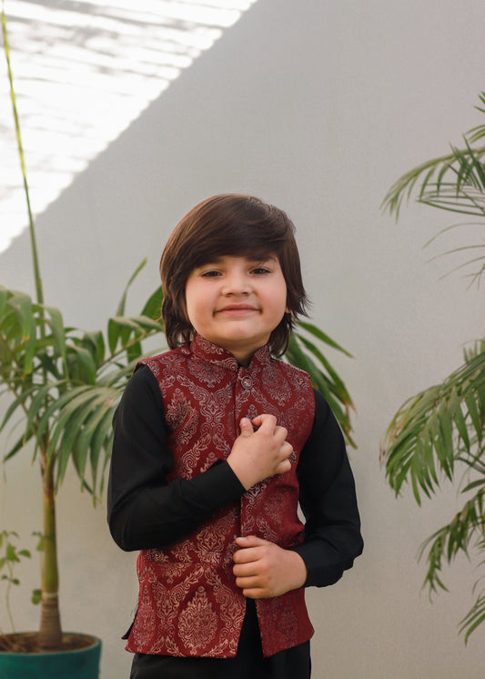 Maroon Waistcoat Suit EW 69