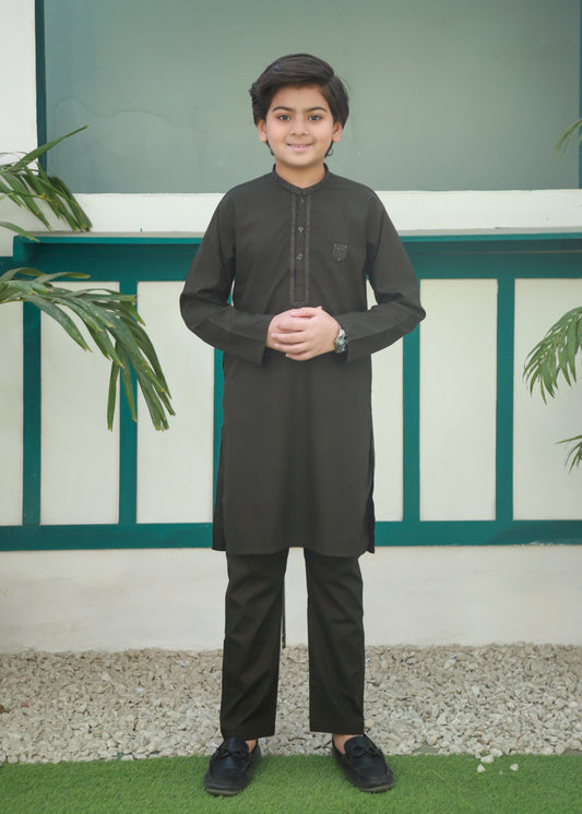 Olive Green Kurta Trouser AH 055