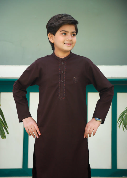Chocolate Brown Kurta Trouser AH 066
