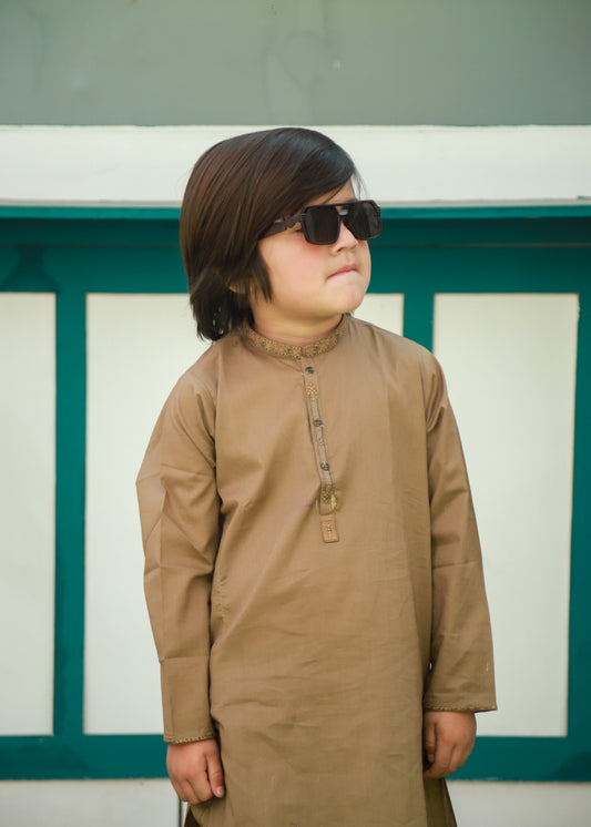 Tan Brown Kurta Trouser AH 070