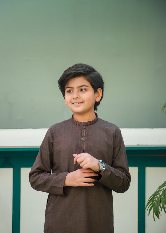 Maple Brown Kurta Trouser AH 077