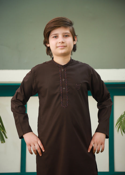 Dark Brown Kurta Trouser AH 091