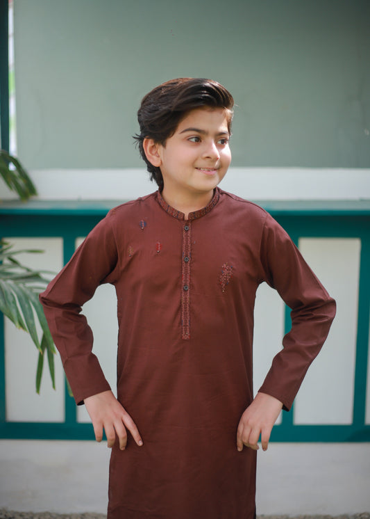 Brown Kurta Trouser AH 097