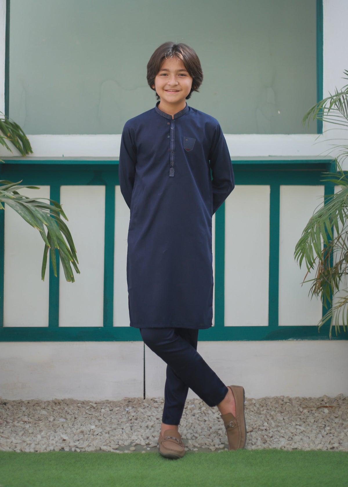 Navy Blue Kurta Trouser AH 108