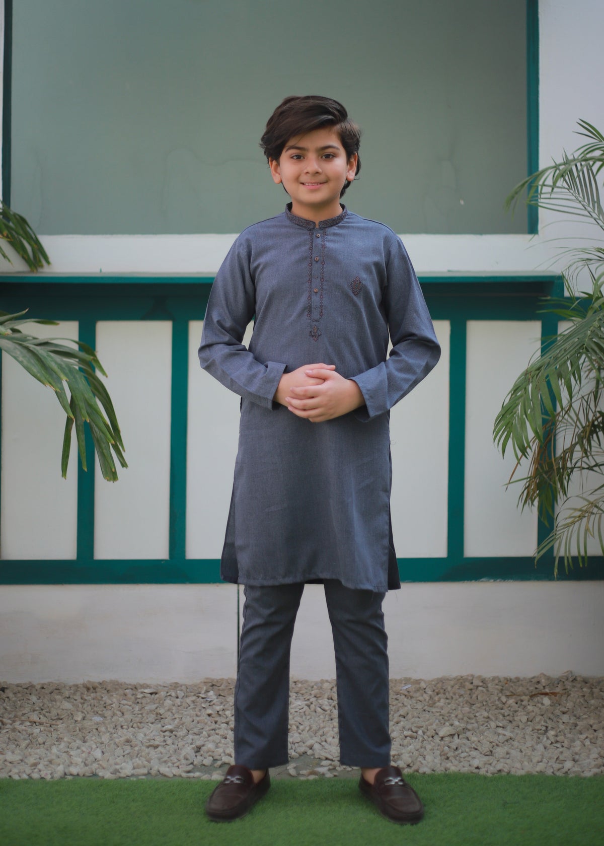 Shadow Blue Kurta Trouser AH 110