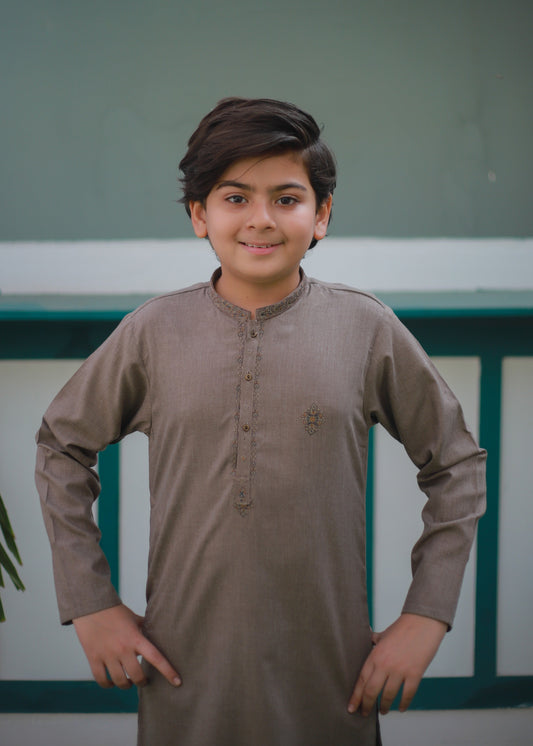 Tan Brown Kurta Trouser AH 111