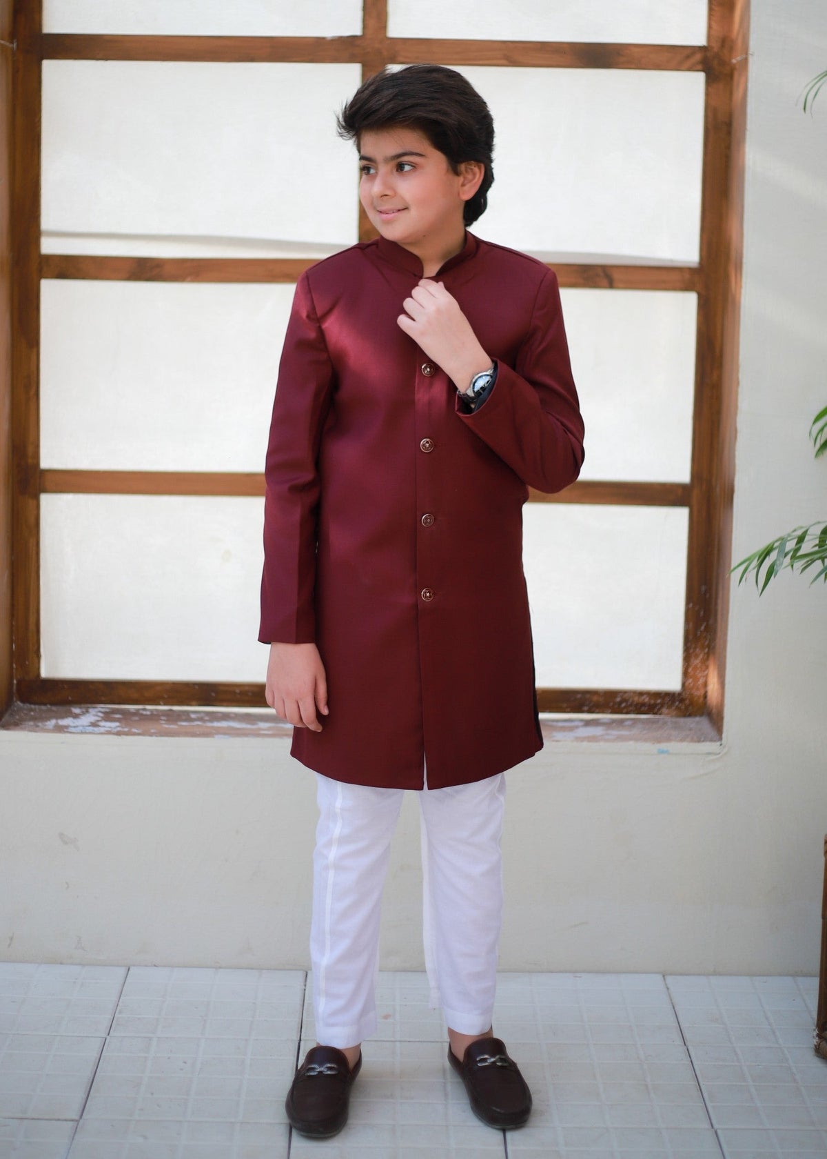 Burgundy Sherwani S44