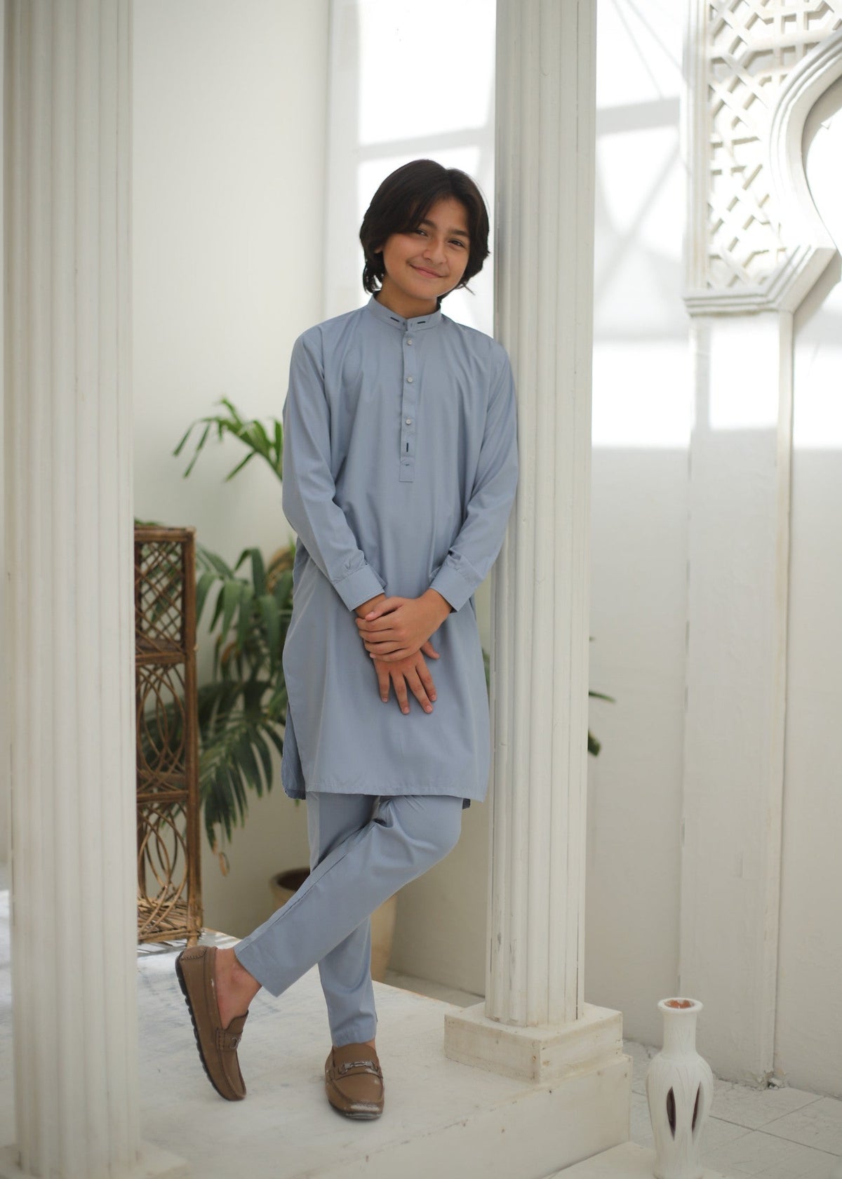 Duck Egg Grey Kurta Trouser KT 163