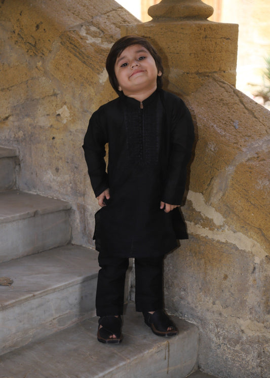 Charcoal Black Kurta Set KT 164