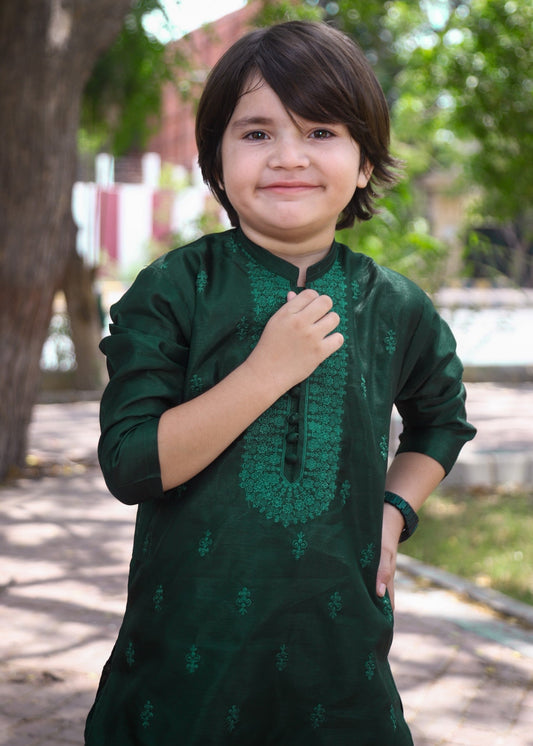 Bottle Green Kurta Set KT 167