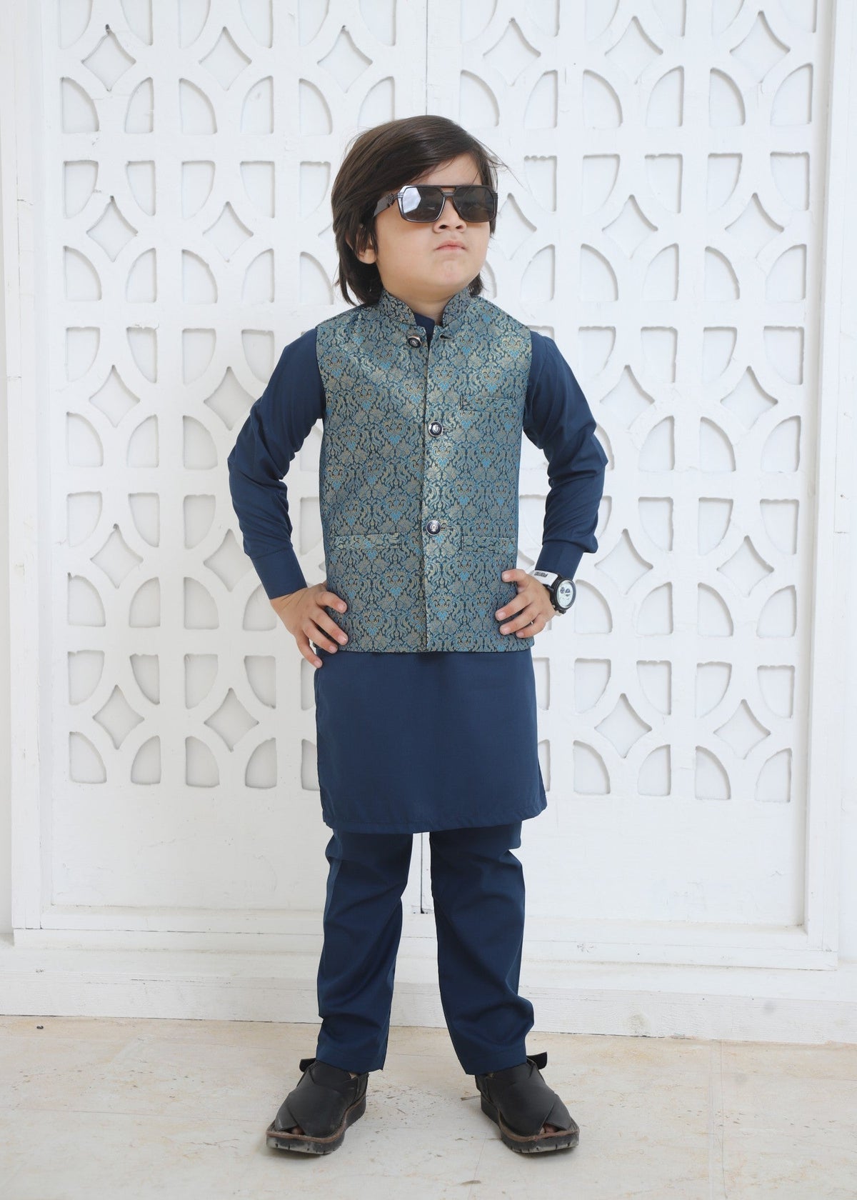 Moonlight Blue Waistcoat Suit -EW 87