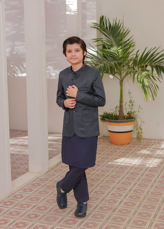 Greyish Blue Prince Coat Suit - AP 001