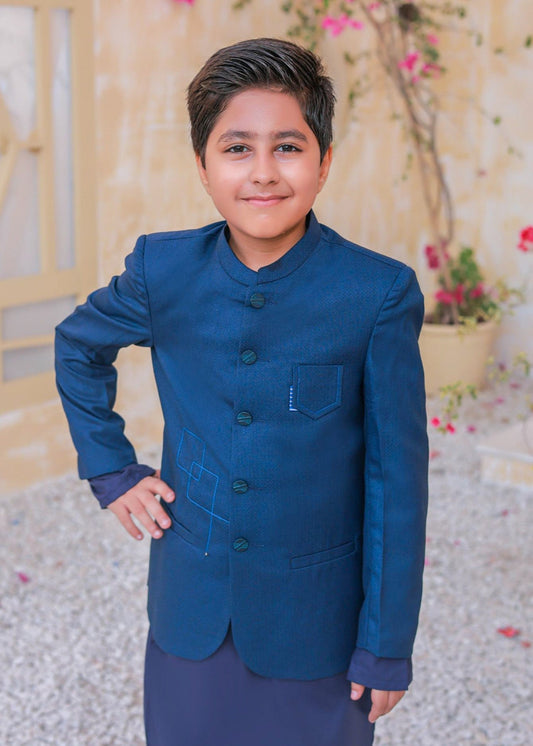 Sea Blue Prince Coat Suit -AP 006