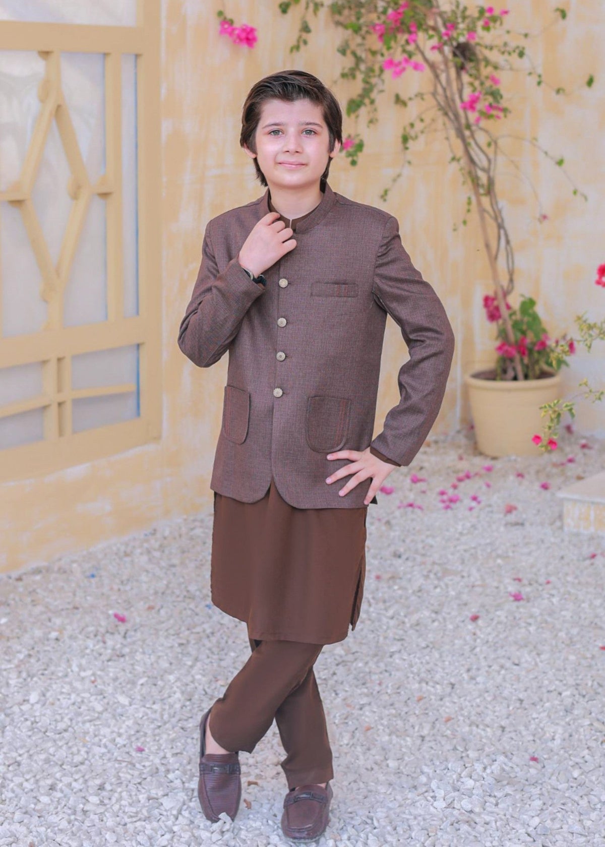 Coffee Brown Prince Coat Suit -AP 007
