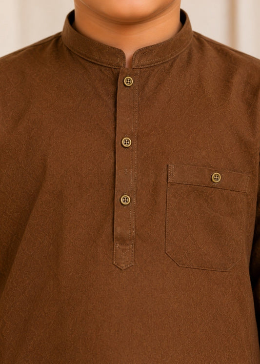 Mehendi Brown Kurta Trouser-AH 017