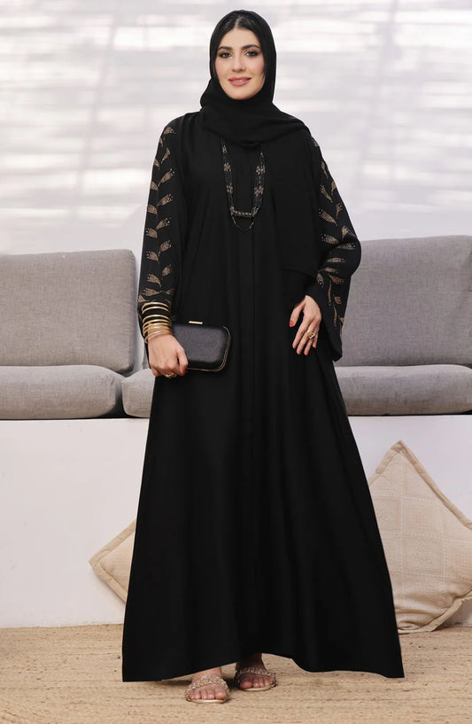 TGM25AB Women Casual Abaya N Grace Black
