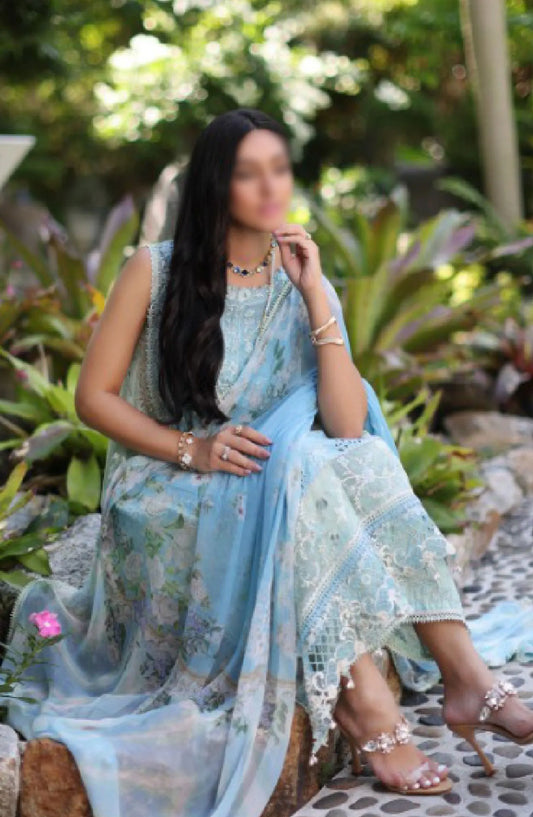 Noor By Saadia Asad Luxury Chikankari Lawn Collection 2024 - D 02 A