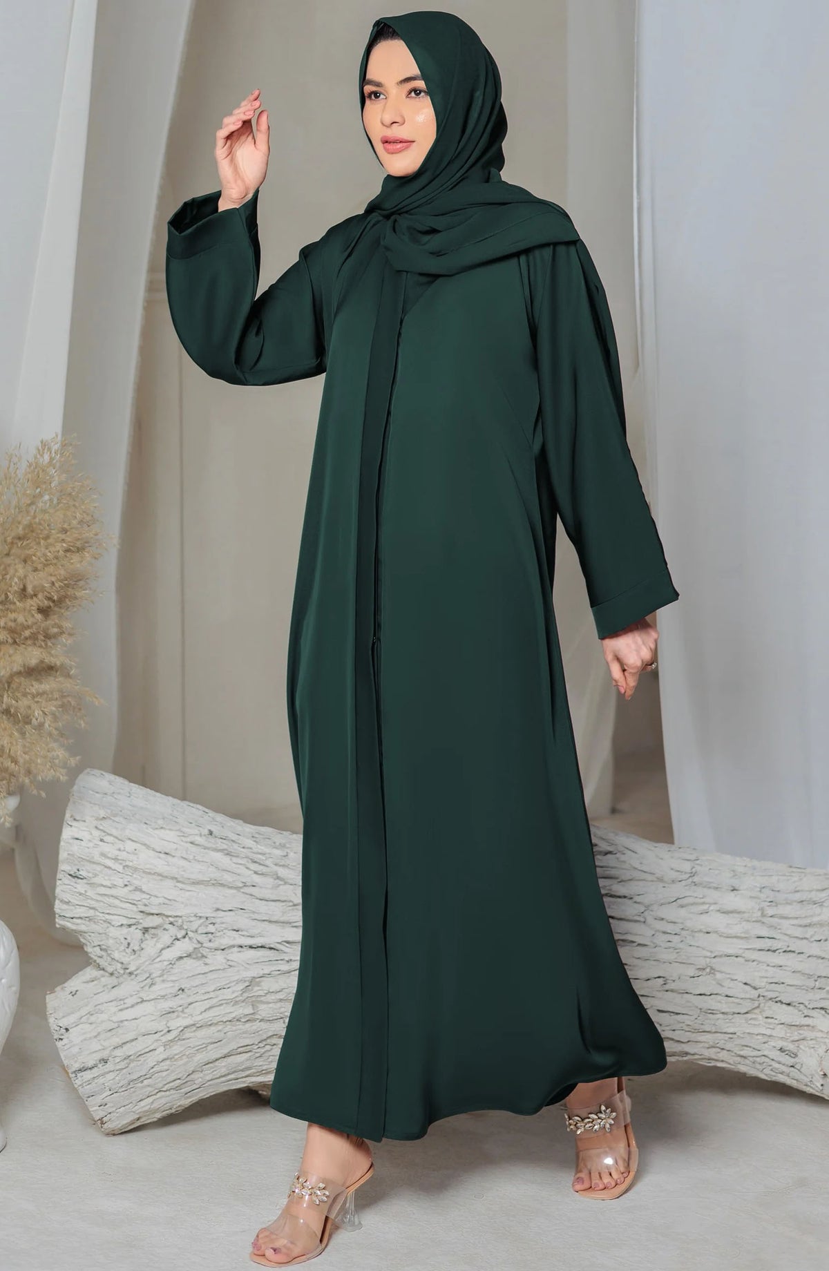 TGM25AB Women Casual Abaya Midnight Green
