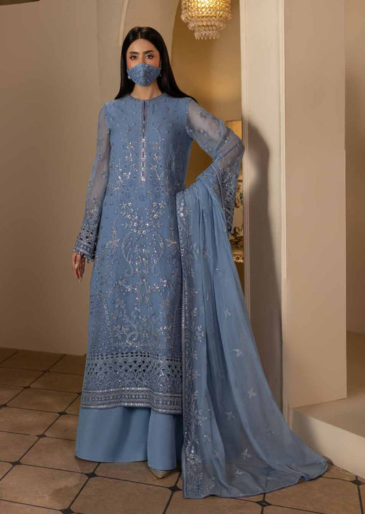 Kuch Khas By Flossie Chandani At Premium Chiffon 3pc Unstitched Suit - KKFCAK - D-03 - Light Purple