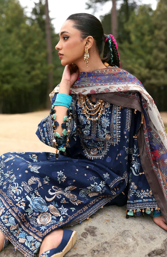 Neelum by Zaha Embroidered Lawn Unstitched 3 Piece Suit - ZL25-12 B ZURI - ZAH25NL - Blue - Summer Collection